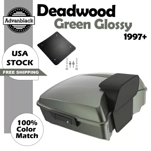 Advanblack デッドウッド グリーン 光沢のあるチョップド ツアー パック パック ハーレー ツーリング 97+ に適合 Advanblack Deadwood Green Glossy Chopped Tour Pak Pack Fits Harley Touring 97+ 【並行輸入品】｜カスタムパーツ WORLD倉庫