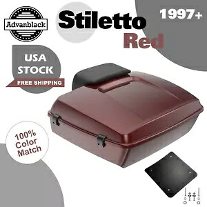 スティレット レッド チョップド ツアー パック パック トランク ラゲッジ ハーレー ツーリング 1997+ に適合 Stiletto Red Chopped Tour Pak Pack Trunk Luggage Fits for Harley Touring 1997+ 【並行輸入品】