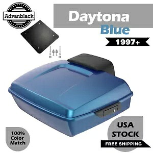 Advanblack デイトナ ブルー チョップド ツアー パック Pak トランク 97 年以降のハーレー ツーリングに適合 Advanblack Daytona Blue Chopped Tour Pack Pak Trunk Fits for 97+ Harley Touring 【並行輸入品】