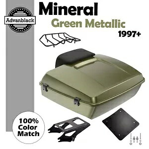 ミネラルグリーンメタリックチョップドツアーパックパックはハーレーストリートロードグライド97+に適合 Mineral Green Metallic Chopped Tour Pak Pack Fits Harley Street Road Glide 97+ 【並行輸入品】
