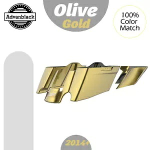 CVO テーパード ストレッチ拡張サドルバッグ ハーレー 2014+ オリーブゴールドに適合 CVO Tapered Stretched Extended Saddlebags Fits Harley 2014+ OLIVE GOLD 【並行輸入品】