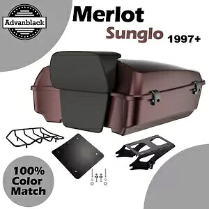メルロー サングロ チョップド ツアー パック トランクはハーレー ツーリング ストリート ロード グライド 97+ に適合 Merlot Sunglo Chopped Tour Pack Trunk Fits Harley Touring Street Road Glide 97+ 【並行輸入品】