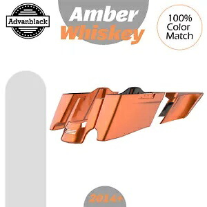 CVO テーパードストレッチ拡張サドルバッグはハーレー 2014+ AMBER ウイスキーに適合 CVO Tapered Stretched Extended Saddlebags Fits Harley 2014+ AMBER WHISKEY 【並行輸入品】