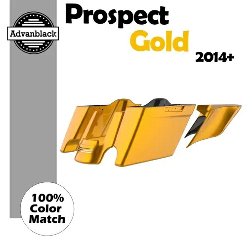 プロスペクトゴールド ストレッチエクステンドサドルバッグ ハーレーツーリング FLHR FLHXS FLTRX に適合 Prospect Gold Stretched Extend Saddlebags Fits Harley Touring FLHR FLHXS FLTRX 【並行輸入品】