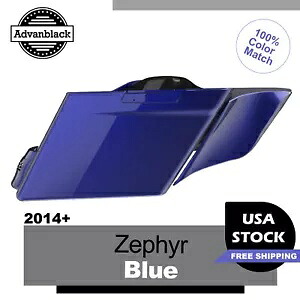 Zephyr ブルー ストレッチ サドルバッグ サイド カバー 2014 年以降のハーレー ツーリングに適合 Zephyr Blue Stretched Saddlebag Side Covers Fits 2014+ Harley Touring 【並行輸入品】 116,600円