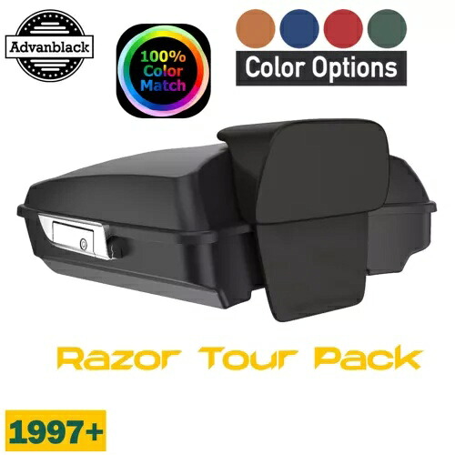 Advanblak カラーマッチ Rushmore Razor ツアーパック パックパッド 97+ ハーレー/ソフテイル用 Advanblak Color Matched Rushmore Razor Tour Pak Pack Pad For 97+ Harley/Softail 【並行輸入品】|カスタムパーツ WORLD倉庫