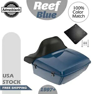 Advanblack リーフ ブルー ラッシュモア キング ツアー パック パック パッド ハーレー/ソフテイル 97+用 Advanblack Reef Blue Rushmore King Tour Pack Pak Pad For Harley/Softail 97+ 【並行輸入品】