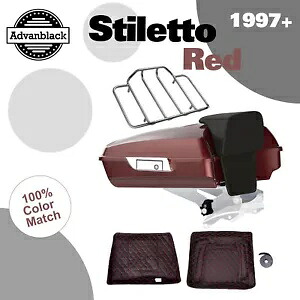 Advanblack スティレット レッド レイザー ツアー パック パック 荷物は 1997 年以降のハーレー ツーリングに適合 Advanblack Stiletto Red Razor Tour Pak Pack Luggage Fits 1997+ Harley Touring 【並行輸入品】