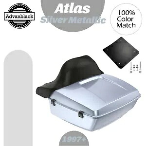 Advanblack アトラス シルバー メタリック ラッシュモア キング ツアー パック ハーレー/ソフテイル 97+ に適合 Advanblack Atlas Silver Metallic Rushmore King Tour Pack Fits Harley/Softail 97+ 【並行輸入品】
