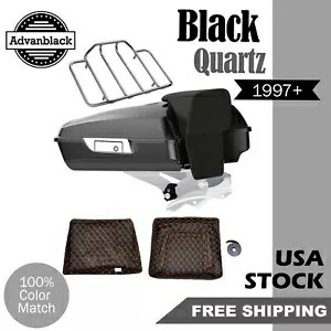 ブラック クォーツ レイザー ツアー パック パック トランク 97+ ハーレー ツーリング FLHR FLHXS FLTRX に適合 Black Quartz Razor Tour Pack Pak Trunk Fits 97+ Harley Touring FLHR FLHXS FLTRX 【並行輸入品】