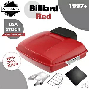 ビリヤード レッド レイザー ツアー パック トランク ラゲッジ 97 歳以上 ハーレー ツーリング用 Advanblack Billiard Red Razor Tour Pack Trunk Luggage For 97+ Harley Touring by Advanblack 【並行輸入品】