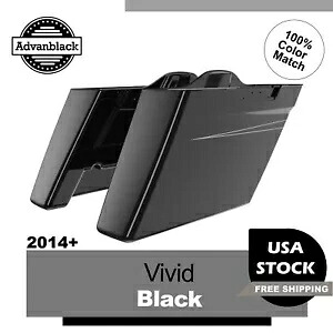 アドバン ビビッド ブラック カットアウトなし 拡張サドルバッグ ボトム ピンストライプ F/ハーレー 14+ Advan Vivid Black No Cut Out Extended Saddlebag Bottoms Pinstripes F/ Harley 14+ 【並行輸入品】