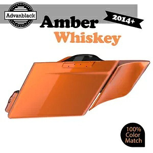 アンバー ウィスキー ストレッチ サドルバッグ サイド カバー 2014 年以降のハーレー ツーリングに適合 Amber Whiskey Stretched Saddlebag Side Covers Fits 2014+ Harley Touring 【並行輸入品】