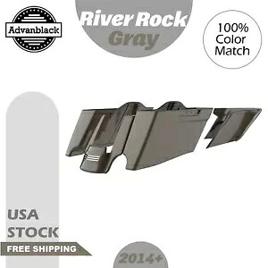 River Rock グレー CVO テーパード ストレッチ 拡張サドルバッグ ハーレー 14+ 用 River Rock Gray CVO Tapered Stretched Extended Saddlebags For Harley 14+ 【並行輸入品】