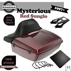 Advanblack ミステリアス レッド サングロ キング ツアー パック Pak ブラック ヒンジ 97+ ハーレー用 Advanblack Mysterious Red Sunglo King Tour Pack Pak Black Hinges For 97+ Harley 【並行輸入品】