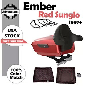 Ember Red Sunglo King Tour Pack Pak ラップアラウンドバックレスト 1997+ ハーレー用 Ember Red Sunglo King Tour Pack Pak Wrap Around Backrest For 1997+ Harley 【並行輸入品】