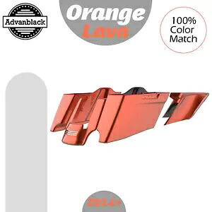 CVO テーパード ストレッチ拡張サドルバッグ ハーレー 2014+ オレンジ LAVA に適合 CVO Tapered Stretched Extended Saddlebags Fits Harley 2014+ ORANGE LAVA 【並行輸入品】