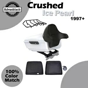 クラッシュドアイスパールキングツアーパックパックトランクブラックヒンジラッチハーレー97+に適合 Crushed Ice Pearl King Tour Pack Pak Trunk Black Hinges Latch Fits Harley 97+ 【並行輸入品】