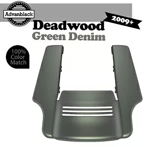 デッドウッド グリーン デニム デュアル カットアウト ストレッチ リア フェンダー エクステンション 09+ ハーレーに適合 Deadwood Green Denim Dual Cutout Stretched Rear Fender Extension Fits 09+ Harley 【並行輸入品】