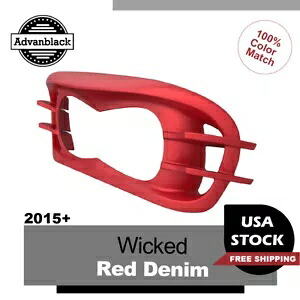 ハーレーロードグライド FLTRX 用 アドバンブラック ヘッドライトベゼル ウィキッドレッドデニム (マット) For Harley Road Glide FLTRX Advanblack Headlight Bezel WICKED RED DENIM (MATTE) 【並行輸入品】
