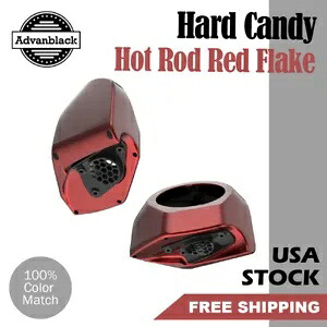 スピーカー ポッド ハード キャンディ ホット ロッド レッド フレーク Advanblack ハーレー キング ツアー パックに適合 Speaker Pods HARD CANDY HOT ROD RED FLAKE Fits Advanblack Harley King Tour Pack 【並行輸入品】