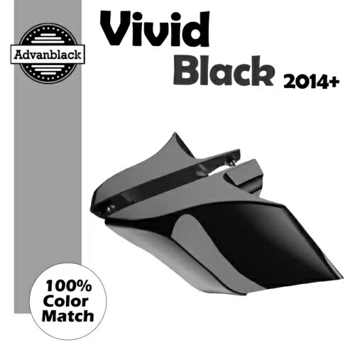 Advanblack ビビッドブラック CVO ストレッチ拡張サイドカバー 14+ ハーレーツーリング用 Advanblack Vivid Black CVO Stretched Extended Side Cover For 14+ Harley Touring 【並行輸入品】
