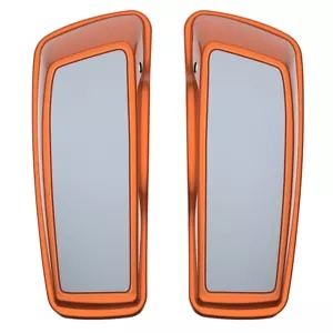 アンバー ウイスキー & ブリリアント シルバー 2 トーン ストレッチ サドルバッグ蓋 ハーレー 14+ 用 Amber Whiskey & Brilliant Silver 2-Tone Stretched Saddlebag Lids For Harley 14+ 【並行輸入品】