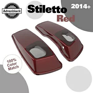 スティレットレッド 6 × 9 インチサドルバッグスピーカー蓋オーディオカバーハーレー 2014+ Stiletto Red 6x9 inch Saddlebag Speaker Lids Audio Cover For Harley 2014+ 【並行輸入品】