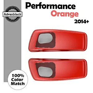 パフォーマンスオレンジ ハーレーツーリング6x9インチサドルバッグスピーカー蓋オーディオカバーに適合 PERFORMANCE ORANGE Fits Harley Touring 6x9\