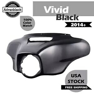 ハーレーストリートグライド用ピンストライプアウターフェアリングバットウィングカウル付きビビッドブラック Vivid Black with Pinstripes Outer Fairing Batwing Cowl For Harley Street Glide 【並行輸入品】