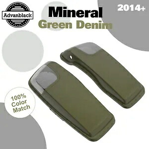 ミネラルグリーンデニム 5x7 インチサドルバッグスピーカー蓋オーディオカバーハーレー 14+ に適合 Mineral Green Denim 5x7 inch Saddlebag Speaker Lids Audio Cover Fits Harley 14+ 【並行輸入品】