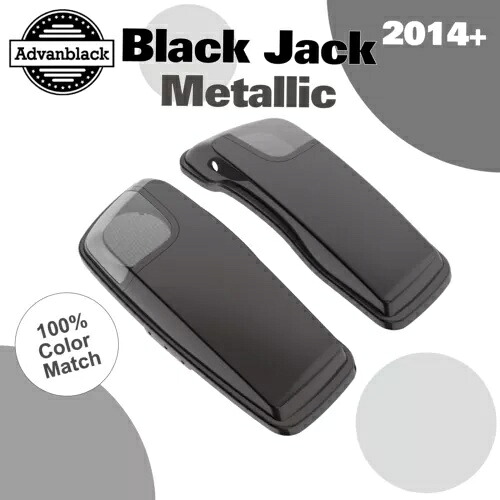 ブラックジャックメタリック 5x7 インチサドルバッグスピーカー蓋オーディオカバーハーレー 14+ に適合 Black Jack Metallic 5x7 inch Saddlebag Speaker Lids Audio Cover Fits Harley 14+ 【並行輸入品】
