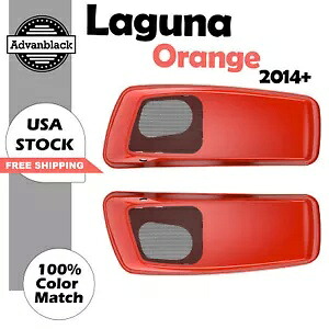 ラグナ オレンジ 6x9 インチ サドルバッグ スピーカー蓋 オーディオ カバー ハーレー ツーリング 2014+ に適合 Laguna Orange 6x9\