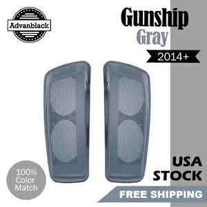 Advanblack ガンシップ グレー デュアル 6x9 サドルバッグ スピーカー蓋 2014+ ハーレー ツーリング用 Advanblack Gunship Gray Dual 6x9 Saddlebag Speaker Lids For 2014+ Harley Touring 【並行輸入品】