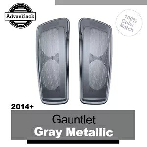 ガントレット グレー メタリック デュアル 6x9 サドルバッグ スピーカー蓋 オーディオ カバー フィット 14+ ハーレー Gauntlet Gray Metallic Dual 6x9 Saddlebag Speaker Lid Audio Cover Fit 14+ Harley 【並行輸入品】