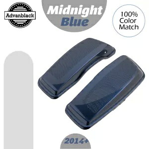 ミッドナイトブルー デュアル 6x9 インチ サドルバッグ スピーカー蓋 オーディオ カバー 14+ ハーレー用 Midnight Blue Dual 6x9 inch Saddlebag Speaker Lids Audio Cover For 14+ Harley 【並行輸入品】