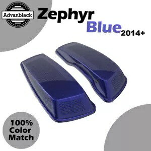 Zephyr ブルー デュアル 6x9 サドルバッグ スピーカー蓋 オーディオ カバー 14 歳以上のハーレーに適合 Zephyr Blue Dual 6x9 Saddlebag Speaker Lids Audio Cover Fits 14+ Harley 【並行輸入品】