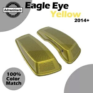 Eagle Eye イエロー デュアル 6x9 サドルバッグ スピーカー蓋 オーディオ カバー 14 歳以上のハーレーに適合 Eagle Eye Yellow Dual 6x9 Saddlebag Speaker Lids Audio Cover Fits 14+ Harley 【並行輸入品】