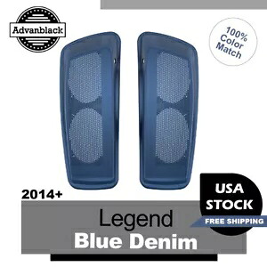 レジェンドブルーデニムデュアル6x9インチサドルバッグスピーカー蓋オーディオカバーハーレー14+用 Legend Blue Denim Dual 6x9 inch Saddlebag Speaker Lid Audio Cover For Harley 14+ 【並行輸入品】