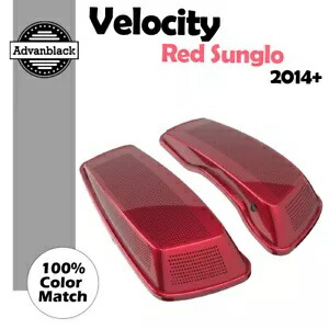 Velocity レッド Sunglo デュアル 6x9 サドルバッグ スピーカー蓋 ハーレー ツーリング 2014+ Velocity Red Sunglo Dual 6x9 Saddlebag Speaker Lids For Harley Touring 2014+ 【並行輸入品】