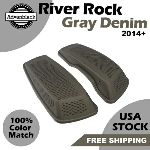 River Rock グレーデニム デュアル 6x9 サドルバッグ スピーカー蓋 オーディオ カバー フィット 14+ ハーレー River Rock Gray Denim Dual 6x9 Saddlebag Speaker Lids Audio Cover Fit 14+ Harley 【並行輸入品】 88,935円
