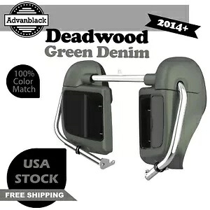 Advanblack デッドウッド グリーン デニム ハーレー ツーリング 2014+ 用下部ベント フェアリング Advanblack Deadwood Green Denim Lower Vented Fairing For Harley Touring 2014+ 【並行輸入品】｜カスタムパーツ WORLD倉庫
