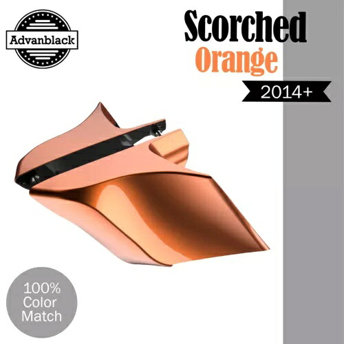 Advanblack スコーチオレンジ CVO ストレッチ拡張サイドカバー 14+ ハーレー用 Advanblack SCORCHED ORANGE CVO Stretched Extended Side Cover For 14+ Harley 【並行輸入品】