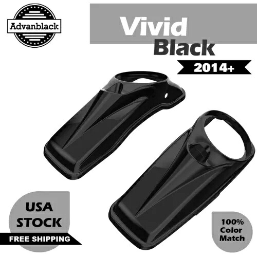 Advan ビビッド ブラック 8 インチ サドルバッグ スピーカー蓋 2014 年以降のハーレーダビッドソン ツーリングに適合 Advan Vivid Black 8'' Saddlebag Speaker Lids Fits 2014+ Harley Davidson Touring 【並行輸入品】