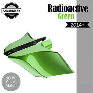 Advanblack RADIOACTIVE GREEN CVO ストレッチ拡張サイドカバー 14+ ハーレー用 Advanblack RADIOACTIVE GREEN CVO Stretched Extended Side Cover For 14+ Harley 【並行輸入品】