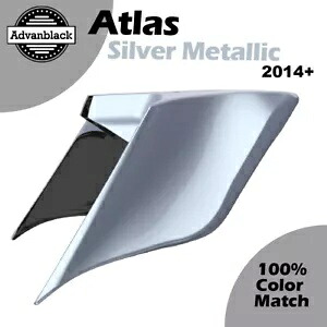 14+ ハーレーツーリング ATLAS シルバーメタリック用ストレッチ拡張サイドカバー Stretched Extended Side Covers For 14+ Harley Touring ATLAS SILVER METALLIC 【並行輸入品】