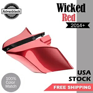 Advanblack WICKED RED CVO ストレッチ拡張サイドカバー 14+ ハーレー用 Advanblack WICKED RED CVO Stretched Extended Side Cover For 14+ Harley 【並行輸入品】