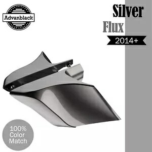 Advanblack SILVER FLUX CVO ストレッチ拡張サイドカバー 14+ ハーレー用 Advanblack SILVER FLUX CVO Stretched Extended Side Cover For 14+ Harley 【並行輸入品】