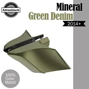 Advanblack ミネラルグリーンデニム CVO ストレッチ拡張サイドカバー 14+ ハーレー用 Advanblack MINERAL GREEN DENIM CVO Stretched Extended Side Cover For 14+ Harley 【並行輸入品】 169,400円