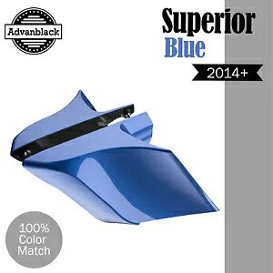 Advanblack SUPERIOR ブルー CVO ストレッチ拡張サイドカバー 14+ ハーレー用 Advanblack SUPERIOR BLUE CVO Stretched Extended Side Cover For 14+ Harley 【並行輸入品】